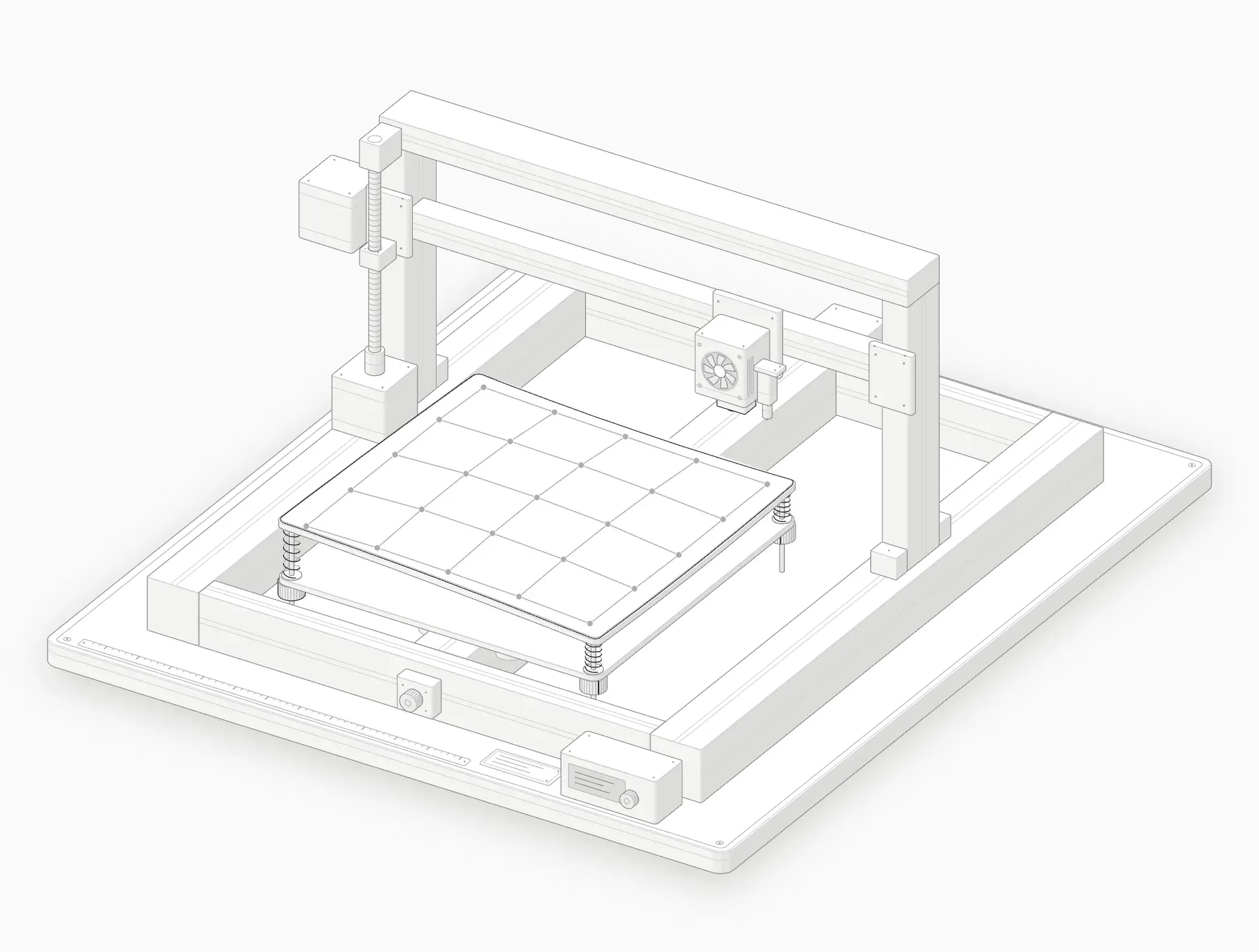 The bed after a corner knob was turned, with the mesh out of date