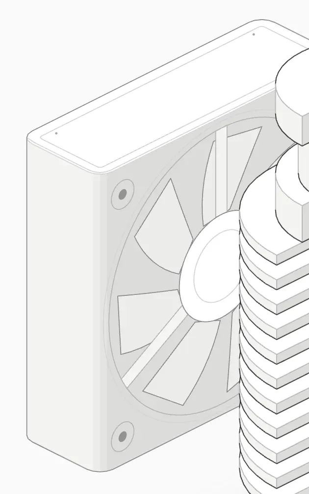 Close-up of the hotend fan