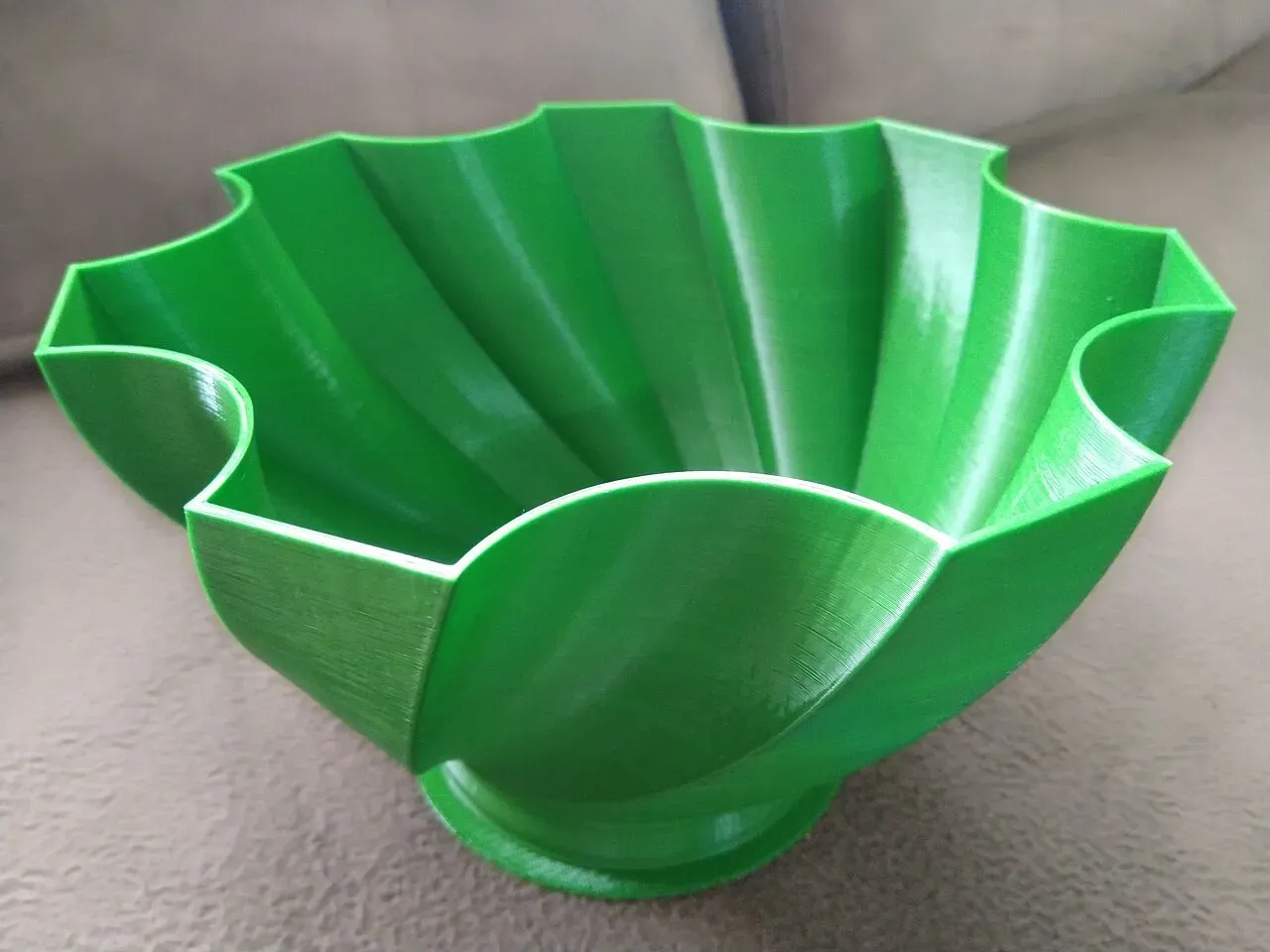 A green printed bowl