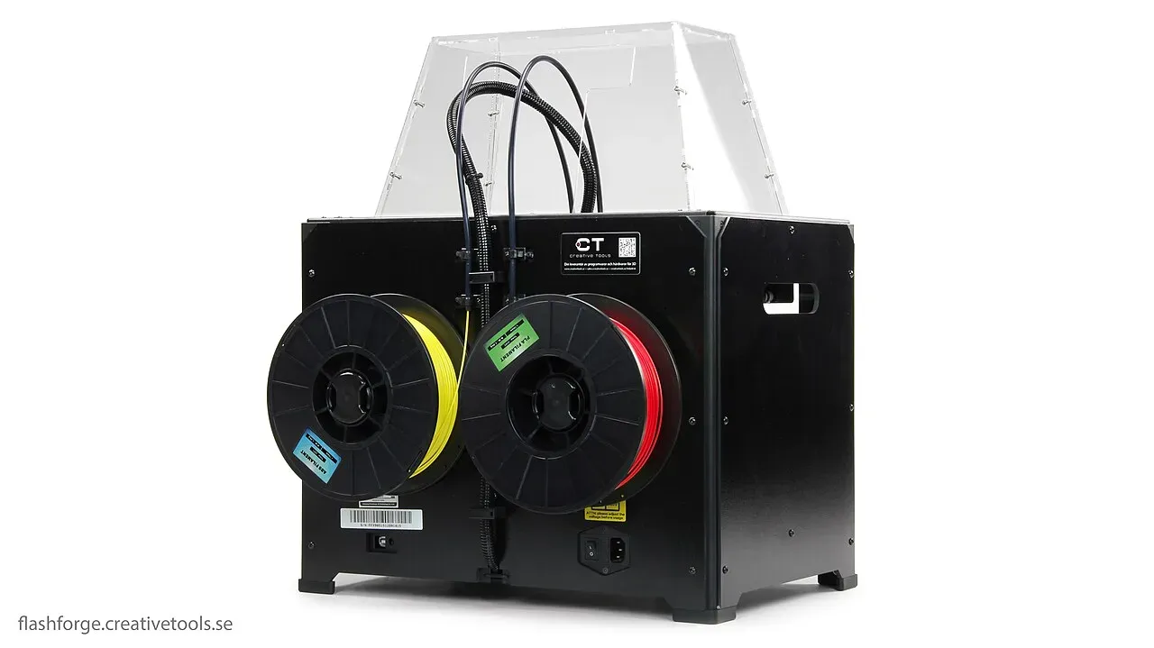 A Flashforge Creator Pro dual-extrusion printer
