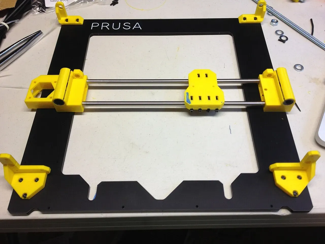 A Prusa i3 frame plate and Y axis parts