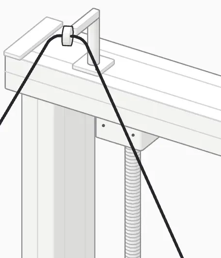 Close-up of the top of a lead screw in its bearing under the top bar