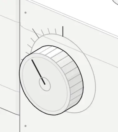 Close-up of the retraction dial marked in 0.25 mm steps