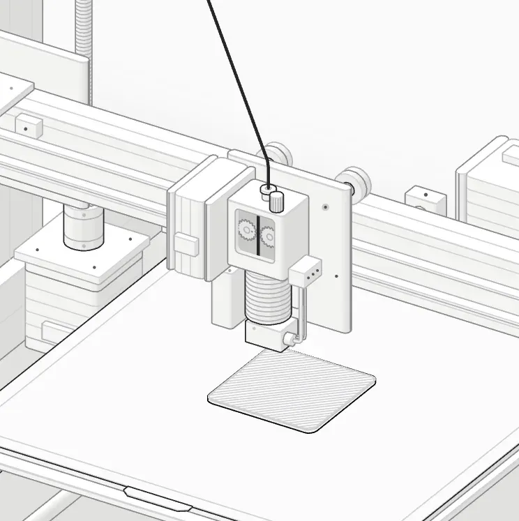 The print head and part at layer 10 of 225