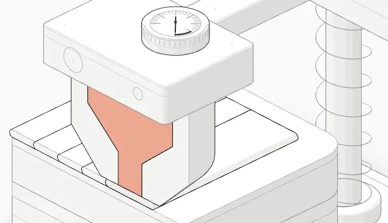 Nozzle tip and first-layer line cross-section with Z offset −0.10 mm