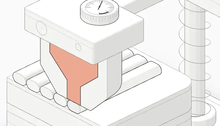 Nozzle tip and first-layer line cross-section with Z offset +0.04 mm