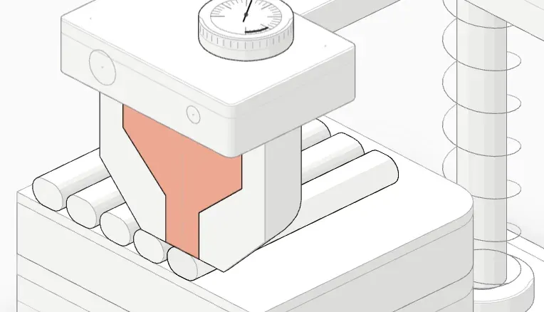 Nozzle tip and first-layer line cross-section with Z offset +0.06 mm