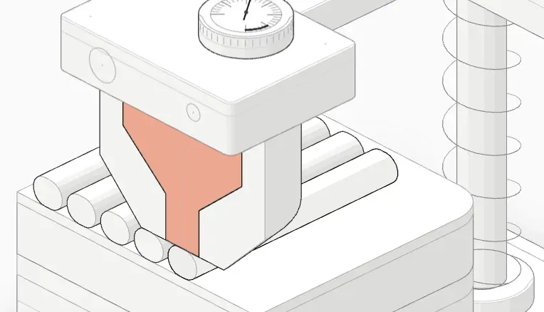 Nozzle tip and first-layer line cross-section with Z offset +0.08 mm
